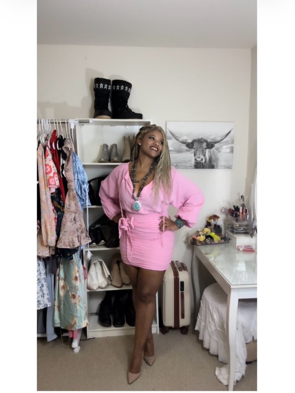 Free People Blush Pink Mini Dress
